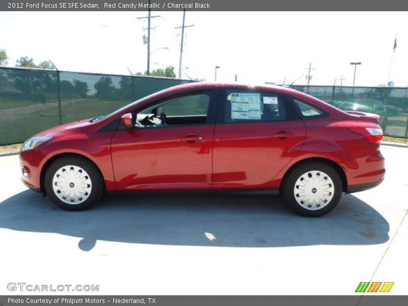 Red Candy Metallic / Charcoal Black 2012 Ford Focus SE SFE Sedan