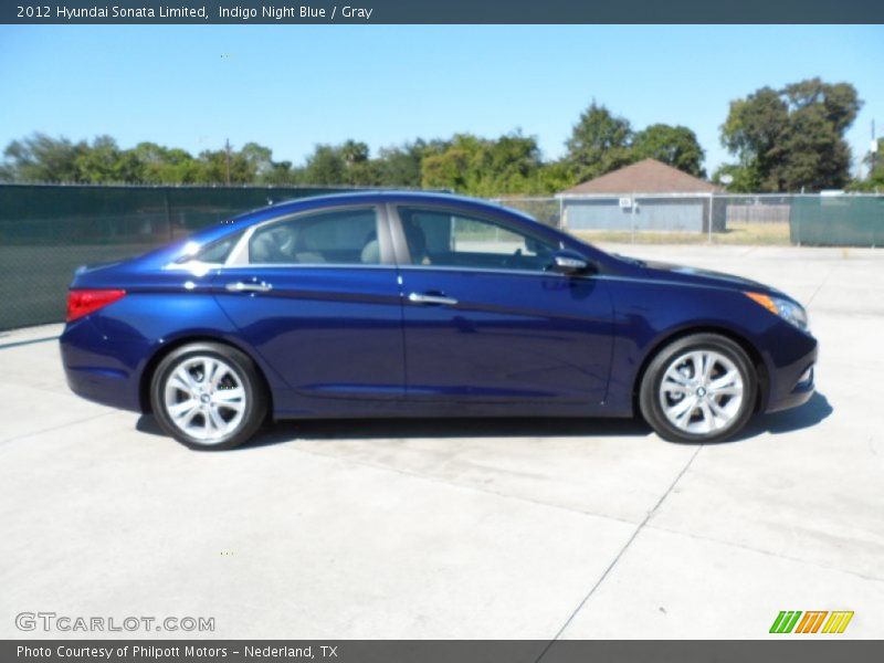 Indigo Night Blue / Gray 2012 Hyundai Sonata Limited