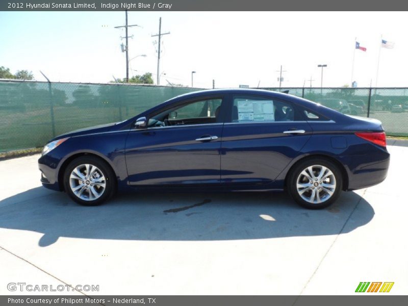 Indigo Night Blue / Gray 2012 Hyundai Sonata Limited