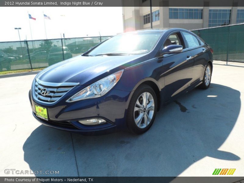 Indigo Night Blue / Gray 2012 Hyundai Sonata Limited