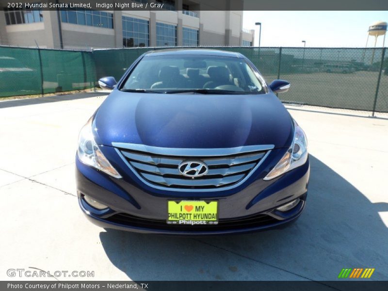 Indigo Night Blue / Gray 2012 Hyundai Sonata Limited