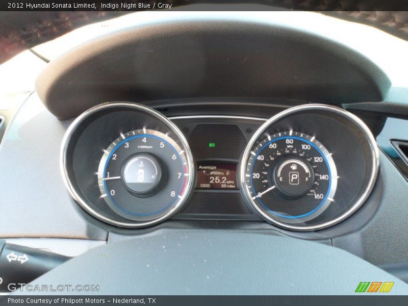 Indigo Night Blue / Gray 2012 Hyundai Sonata Limited