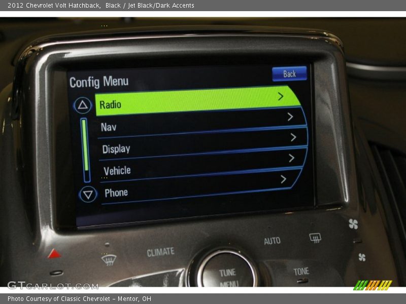 Controls of 2012 Volt Hatchback