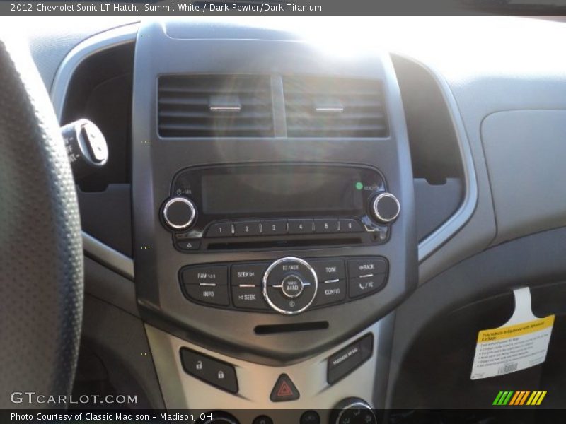 Summit White / Dark Pewter/Dark Titanium 2012 Chevrolet Sonic LT Hatch