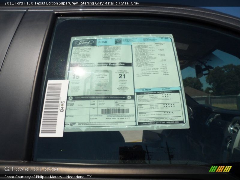 Sterling Grey Metallic / Steel Gray 2011 Ford F150 Texas Edition SuperCrew