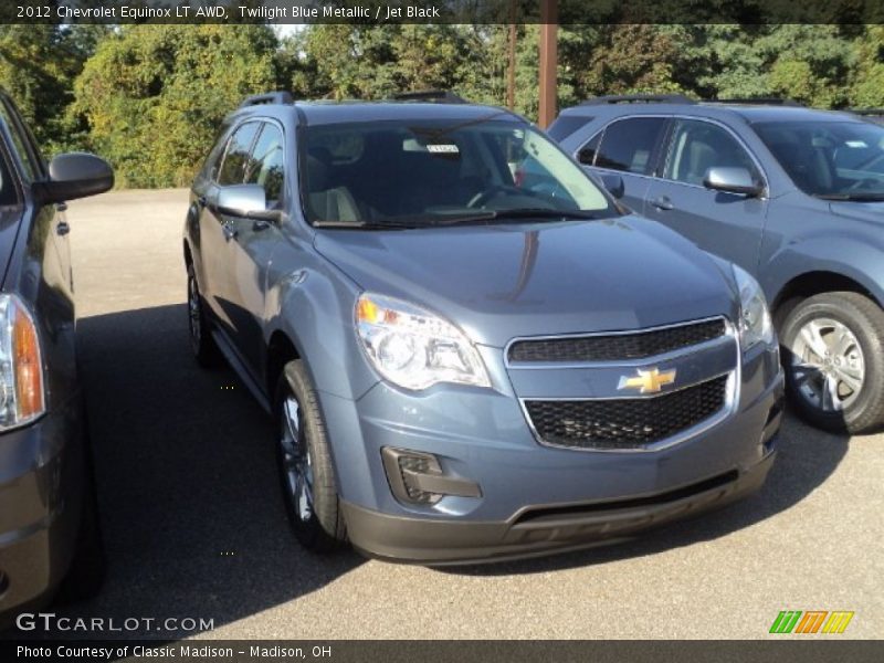 Twilight Blue Metallic / Jet Black 2012 Chevrolet Equinox LT AWD