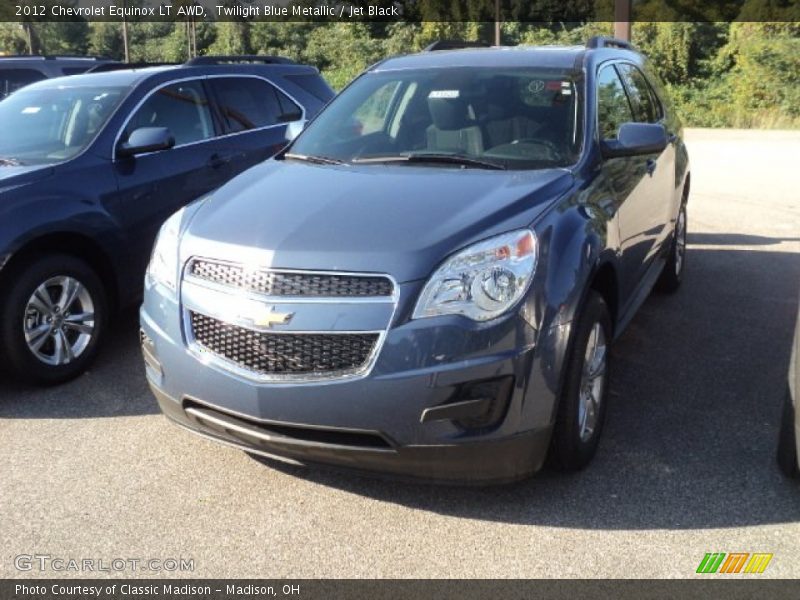 Twilight Blue Metallic / Jet Black 2012 Chevrolet Equinox LT AWD