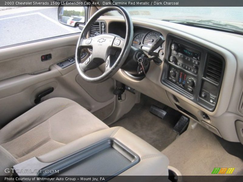 Dark Carmine Red Metallic / Dark Charcoal 2003 Chevrolet Silverado 1500 LS Extended Cab 4x4