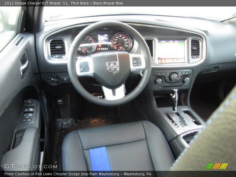 Pitch Black / Black/Mopar Blue 2011 Dodge Charger R/T Mopar '11