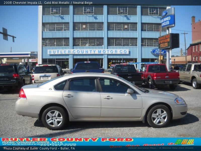 Gold Mist Metallic / Neutral Beige 2008 Chevrolet Impala LS