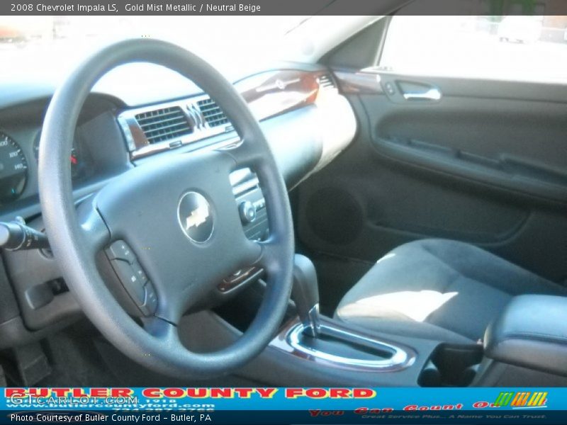 Gold Mist Metallic / Neutral Beige 2008 Chevrolet Impala LS