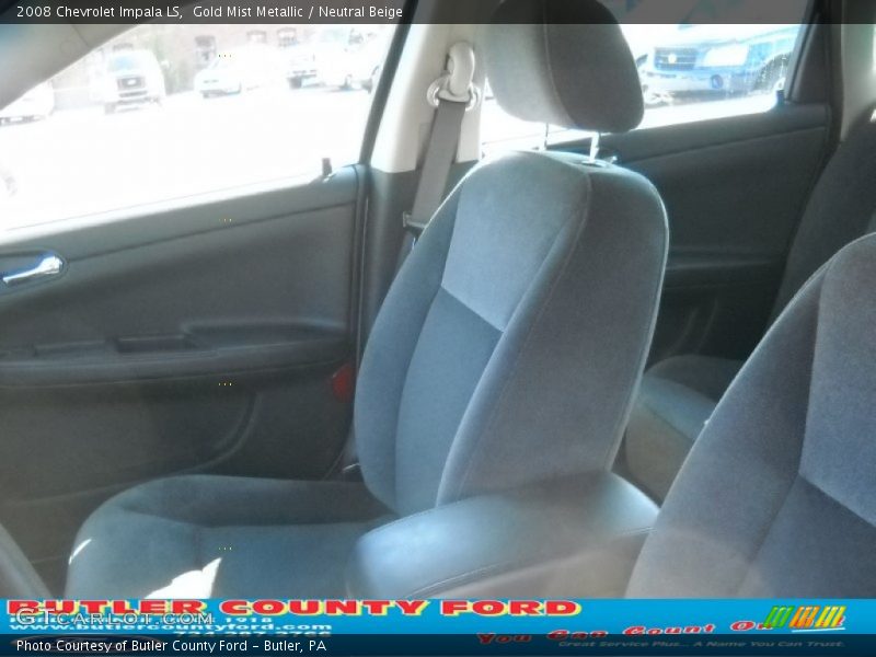 Gold Mist Metallic / Neutral Beige 2008 Chevrolet Impala LS