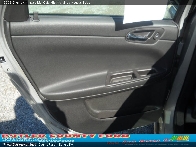 Gold Mist Metallic / Neutral Beige 2008 Chevrolet Impala LS