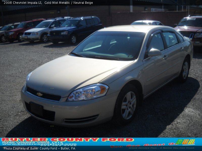 Gold Mist Metallic / Neutral Beige 2008 Chevrolet Impala LS