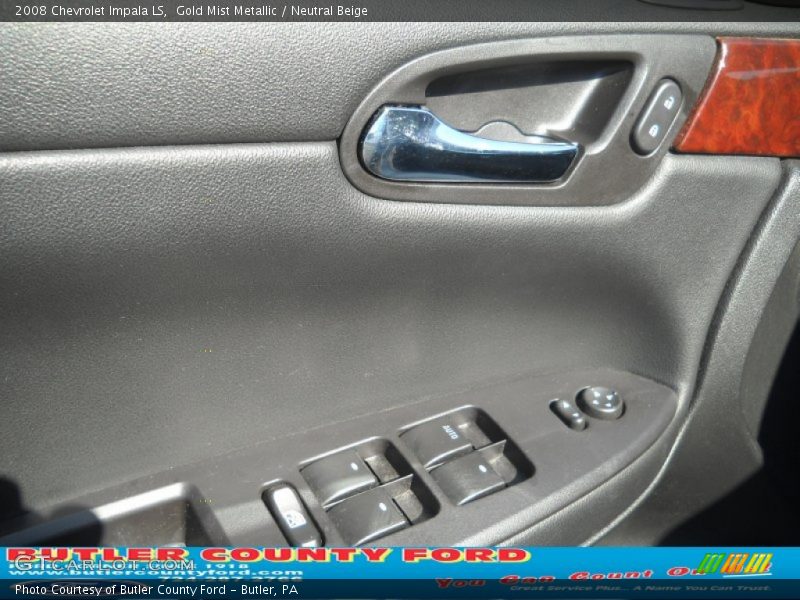 Gold Mist Metallic / Neutral Beige 2008 Chevrolet Impala LS