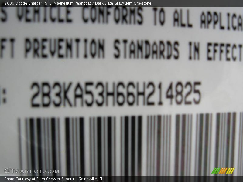 Magnesium Pearlcoat / Dark Slate Gray/Light Graystone 2006 Dodge Charger R/T