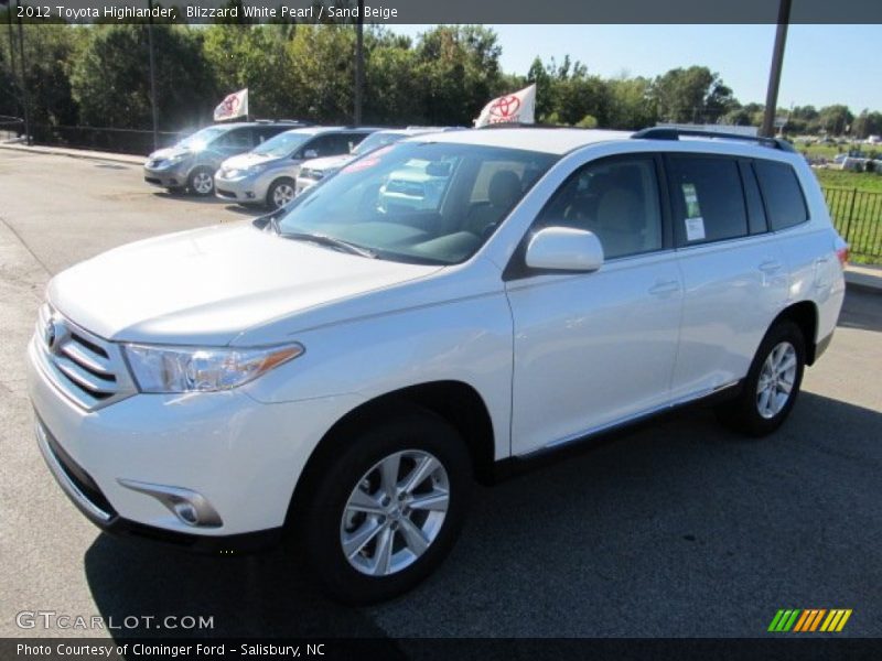 Blizzard White Pearl / Sand Beige 2012 Toyota Highlander