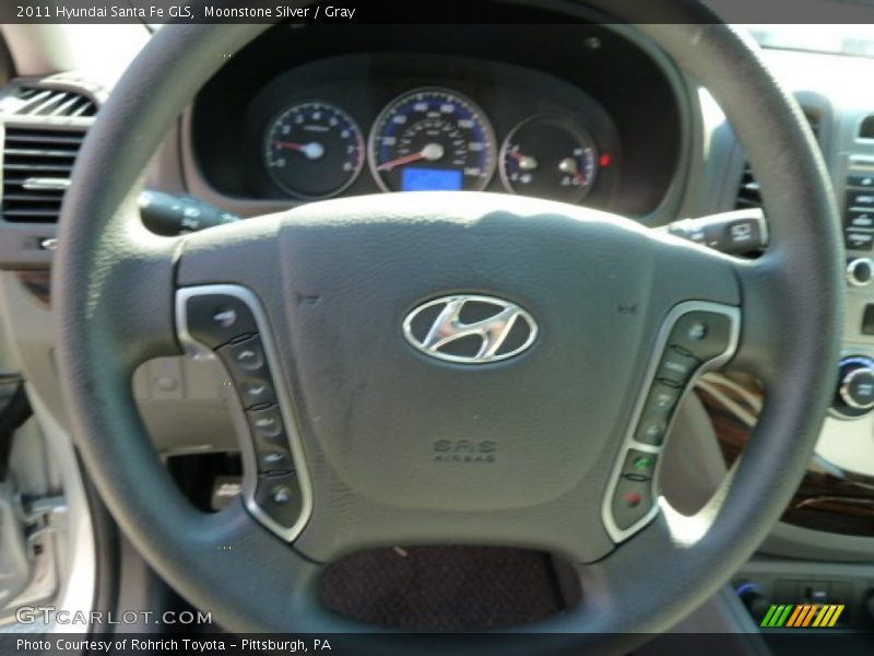 Moonstone Silver / Gray 2011 Hyundai Santa Fe GLS