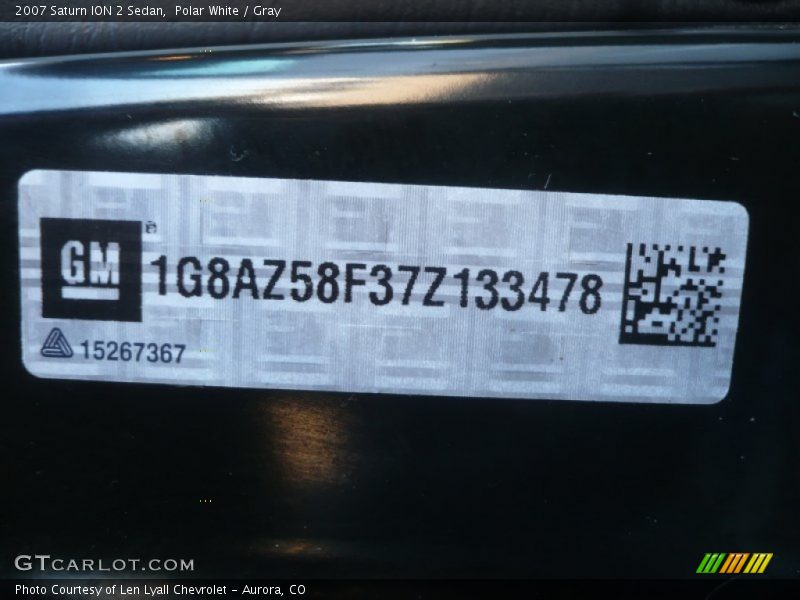 Polar White / Gray 2007 Saturn ION 2 Sedan