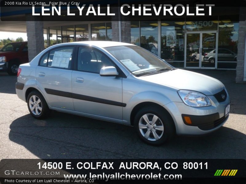 Polar Blue / Gray 2008 Kia Rio LX Sedan