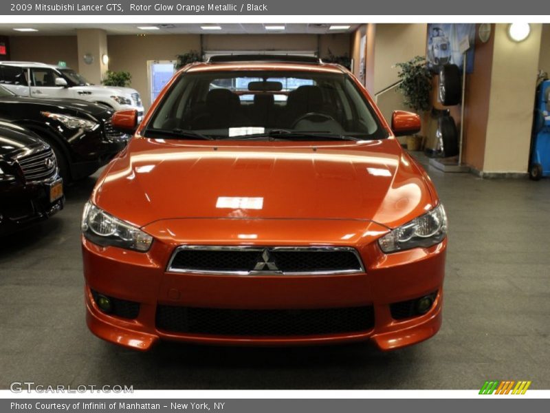 Rotor Glow Orange Metallic / Black 2009 Mitsubishi Lancer GTS