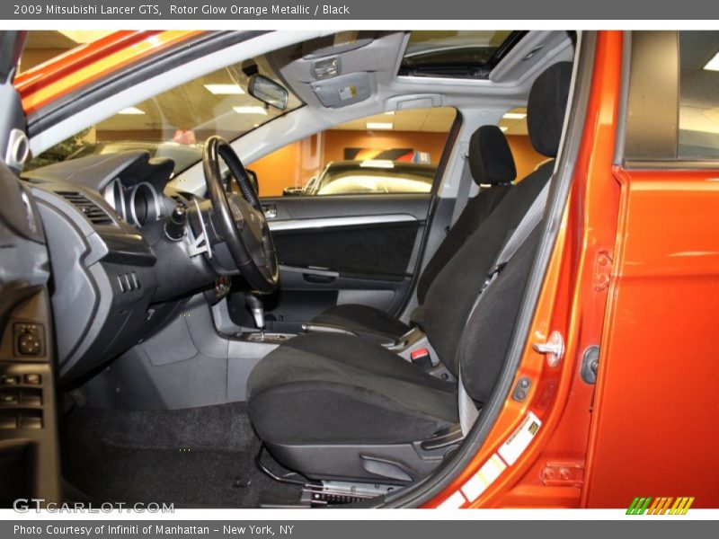 Rotor Glow Orange Metallic / Black 2009 Mitsubishi Lancer GTS