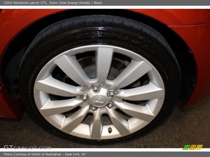 Rotor Glow Orange Metallic / Black 2009 Mitsubishi Lancer GTS