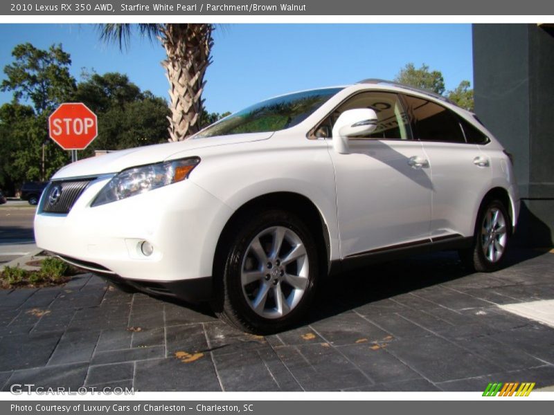 Starfire White Pearl / Parchment/Brown Walnut 2010 Lexus RX 350 AWD