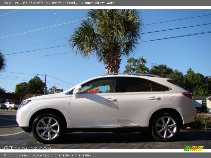 Starfire White Pearl / Parchment/Brown Walnut 2010 Lexus RX 350 AWD