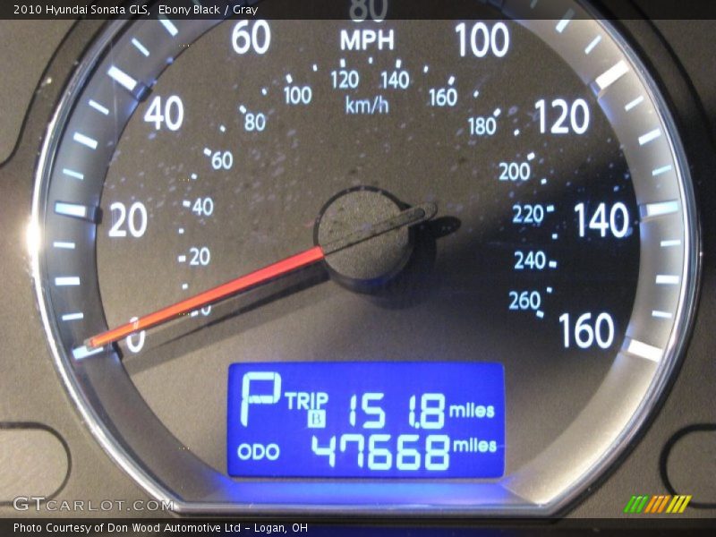 Ebony Black / Gray 2010 Hyundai Sonata GLS