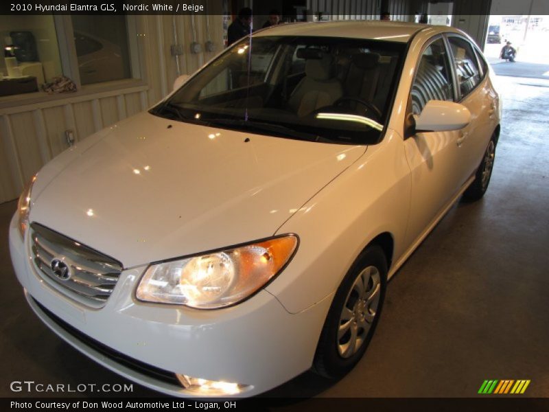 Nordic White / Beige 2010 Hyundai Elantra GLS