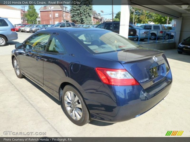 Royal Blue Pearl / Gray 2010 Honda Civic EX-L Coupe