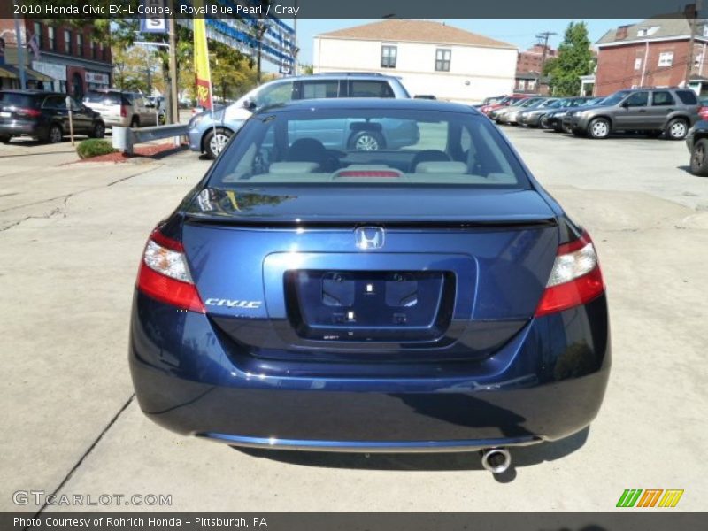 Royal Blue Pearl / Gray 2010 Honda Civic EX-L Coupe