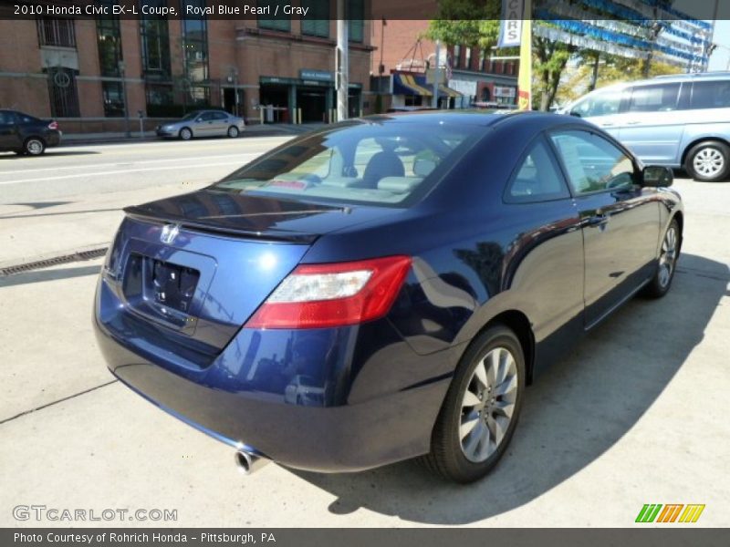 Royal Blue Pearl / Gray 2010 Honda Civic EX-L Coupe