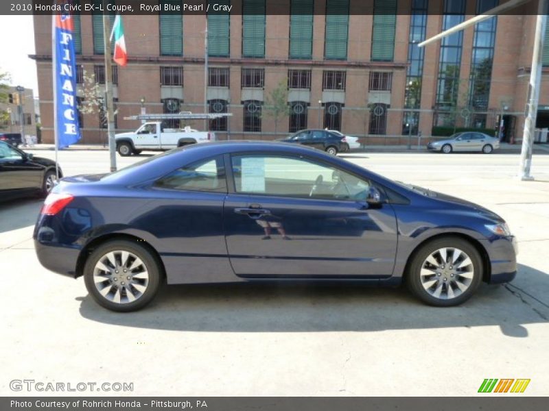 Royal Blue Pearl / Gray 2010 Honda Civic EX-L Coupe