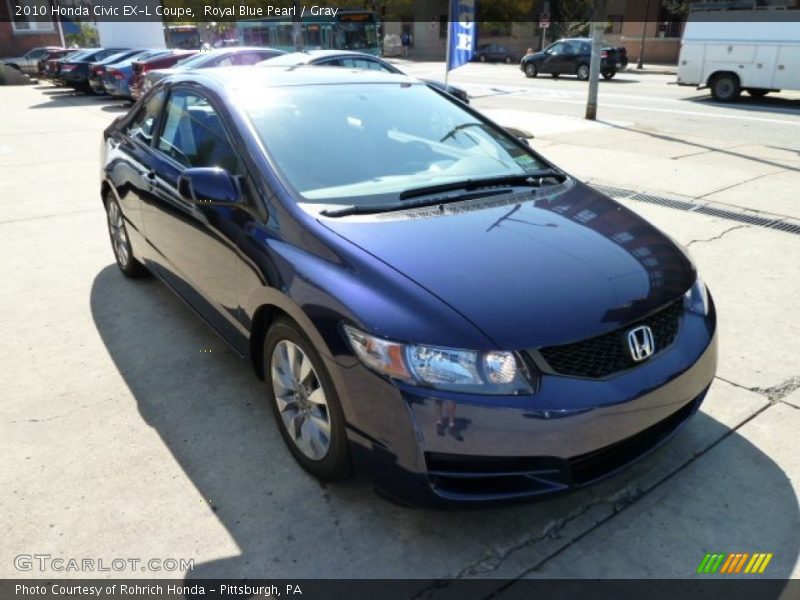 Royal Blue Pearl / Gray 2010 Honda Civic EX-L Coupe