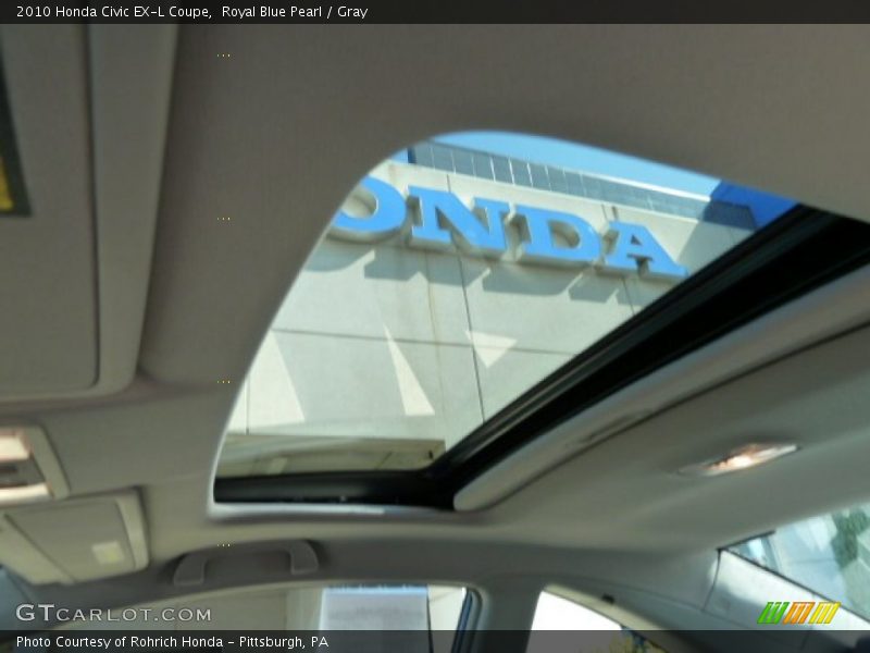 Royal Blue Pearl / Gray 2010 Honda Civic EX-L Coupe