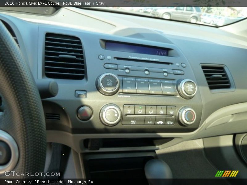 Royal Blue Pearl / Gray 2010 Honda Civic EX-L Coupe