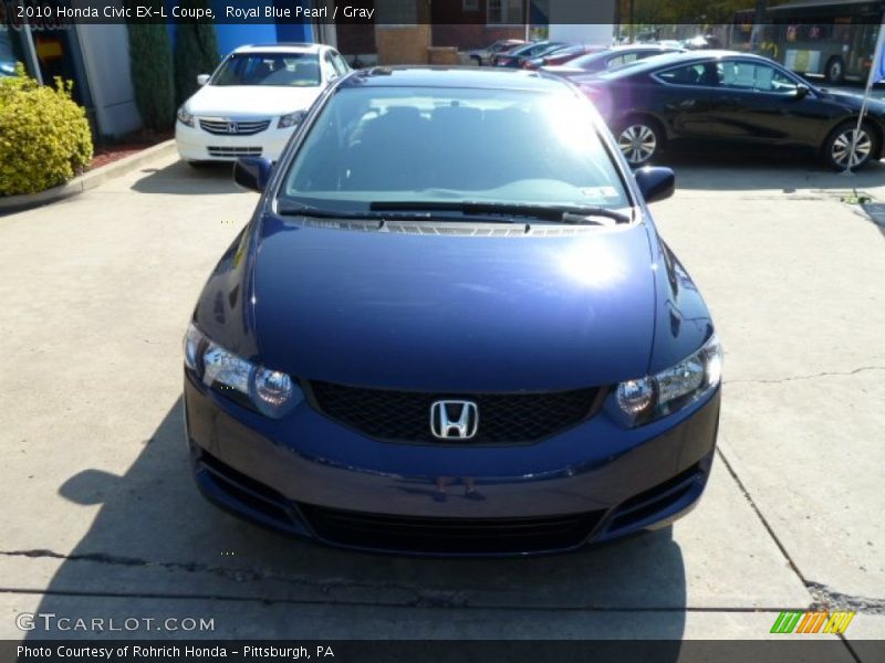 Royal Blue Pearl / Gray 2010 Honda Civic EX-L Coupe