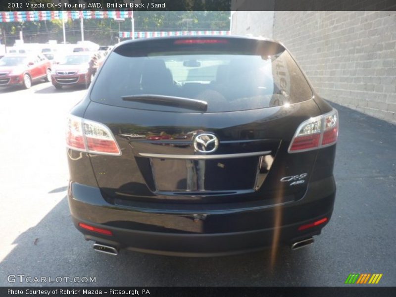 Brilliant Black / Sand 2012 Mazda CX-9 Touring AWD