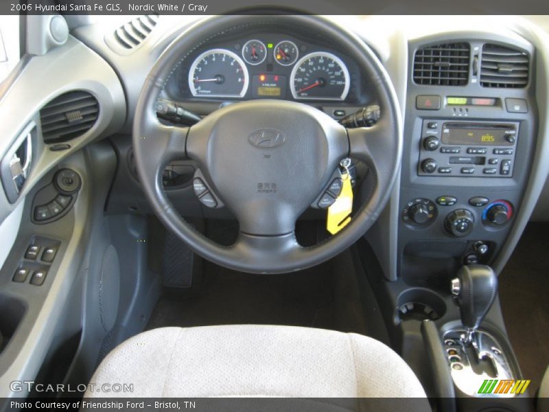 Nordic White / Gray 2006 Hyundai Santa Fe GLS