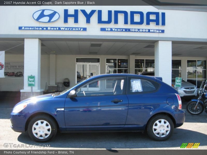 Dark Sapphire Blue / Black 2007 Hyundai Accent GS Coupe