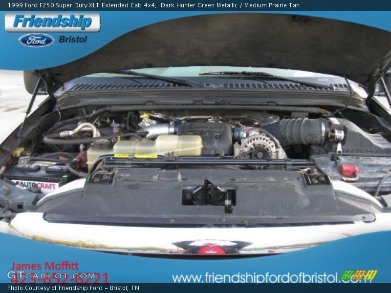 Dark Hunter Green Metallic / Medium Prairie Tan 1999 Ford F250 Super Duty XLT Extended Cab 4x4