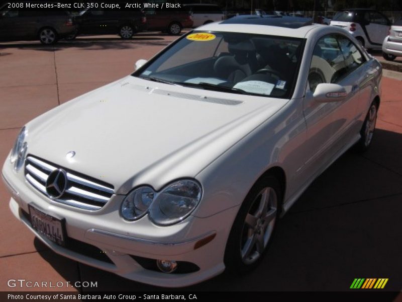Arctic White / Black 2008 Mercedes-Benz CLK 350 Coupe