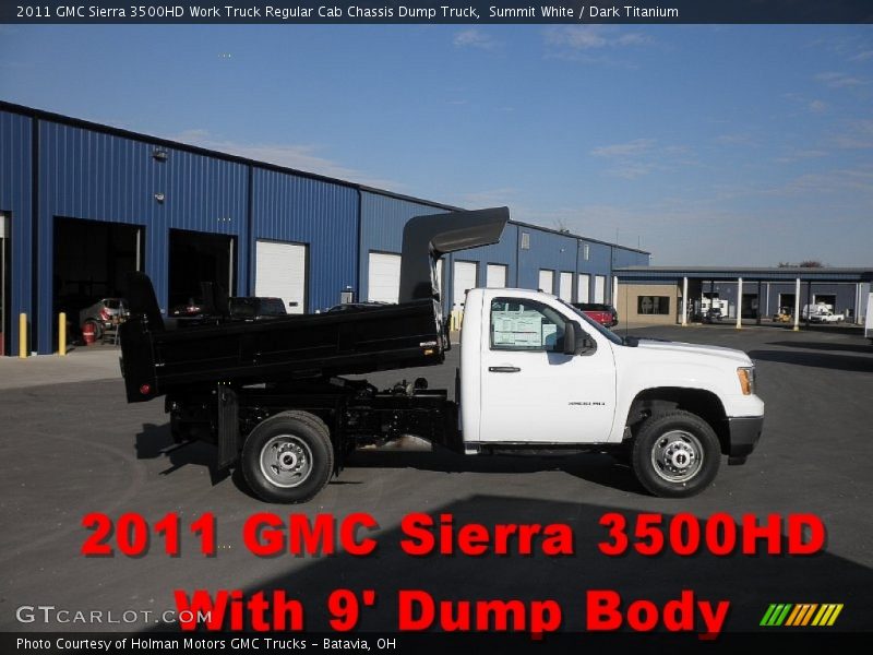 Summit White / Dark Titanium 2011 GMC Sierra 3500HD Work Truck Regular Cab Chassis Dump Truck