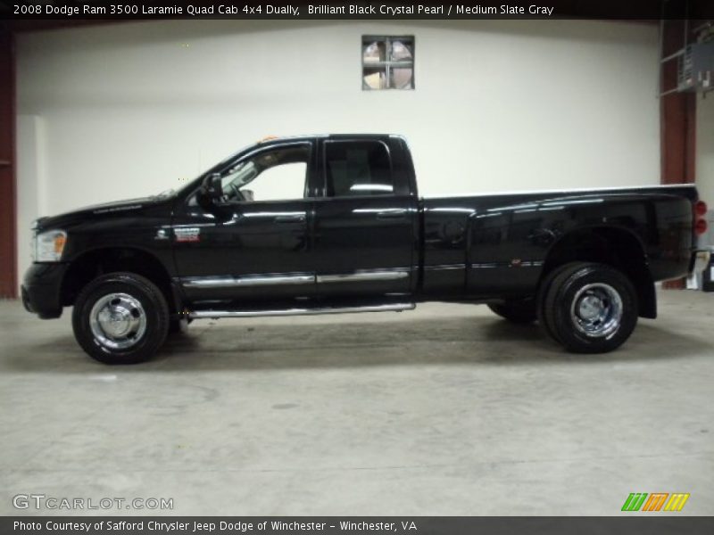  2008 Ram 3500 Laramie Quad Cab 4x4 Dually Brilliant Black Crystal Pearl