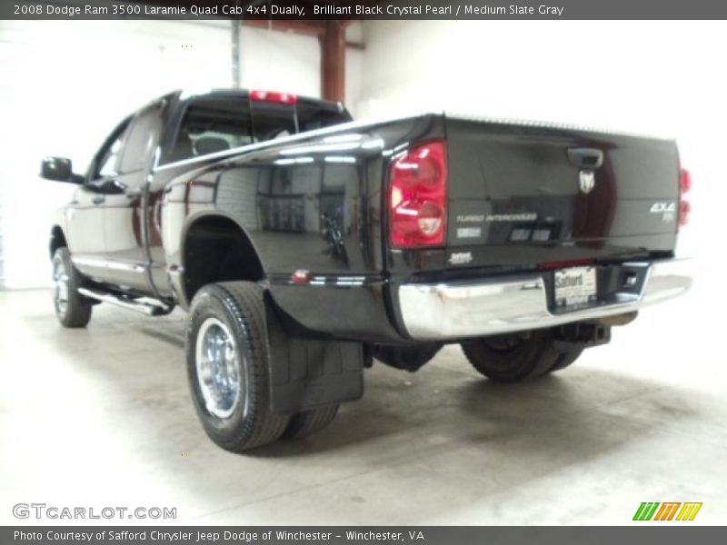 Brilliant Black Crystal Pearl / Medium Slate Gray 2008 Dodge Ram 3500 Laramie Quad Cab 4x4 Dually