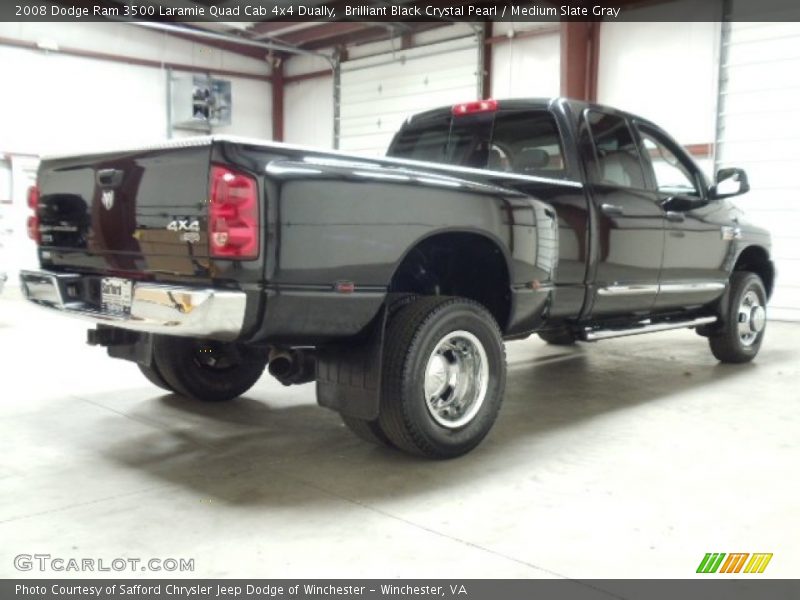  2008 Ram 3500 Laramie Quad Cab 4x4 Dually Brilliant Black Crystal Pearl