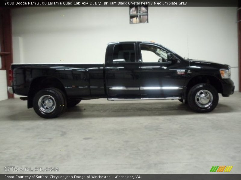 Brilliant Black Crystal Pearl / Medium Slate Gray 2008 Dodge Ram 3500 Laramie Quad Cab 4x4 Dually