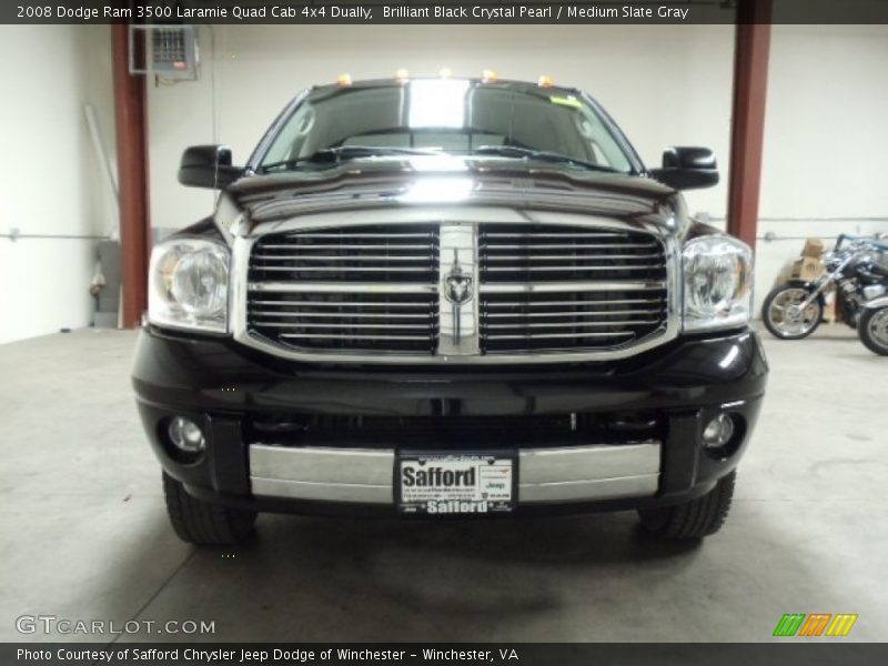 Brilliant Black Crystal Pearl / Medium Slate Gray 2008 Dodge Ram 3500 Laramie Quad Cab 4x4 Dually
